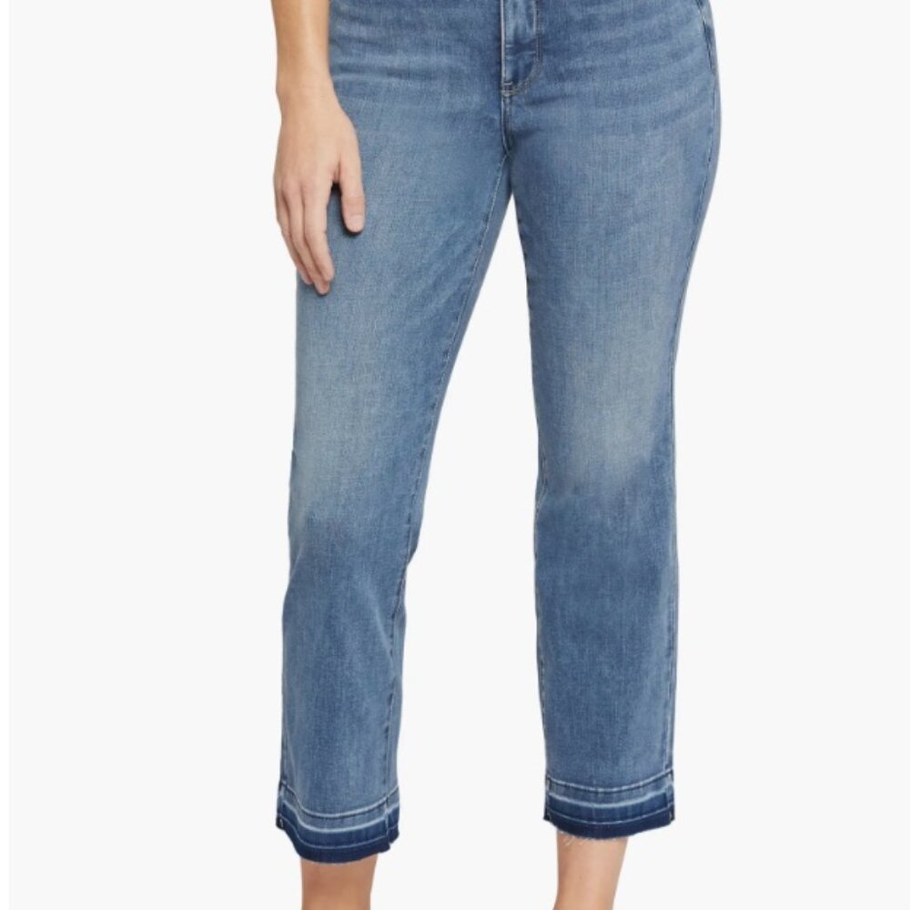 NYDJ Marilyn Cool Embrace Release Hem High Rise Ankle Straight Leg Jeans 16W